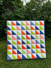 Load image into Gallery viewer, Half Square Triangle baby quilt
